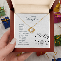 To My Daughter- Stunning Love Knot Necklace
