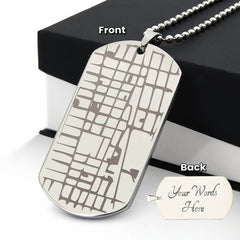 Customed Location with Heart - Dog Tag Necklace