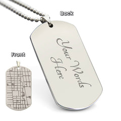 Customed Location with Heart - Dog Tag Necklace