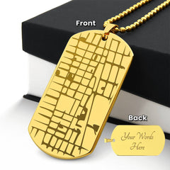 Customed Location with Heart - Dog Tag Necklace