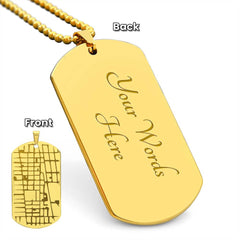 Customed Location with Heart - Dog Tag Necklace