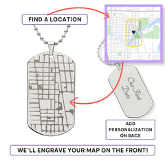 Customed Location with Heart - Dog Tag Necklace