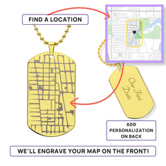 Customed Location with Heart - Dog Tag Necklace